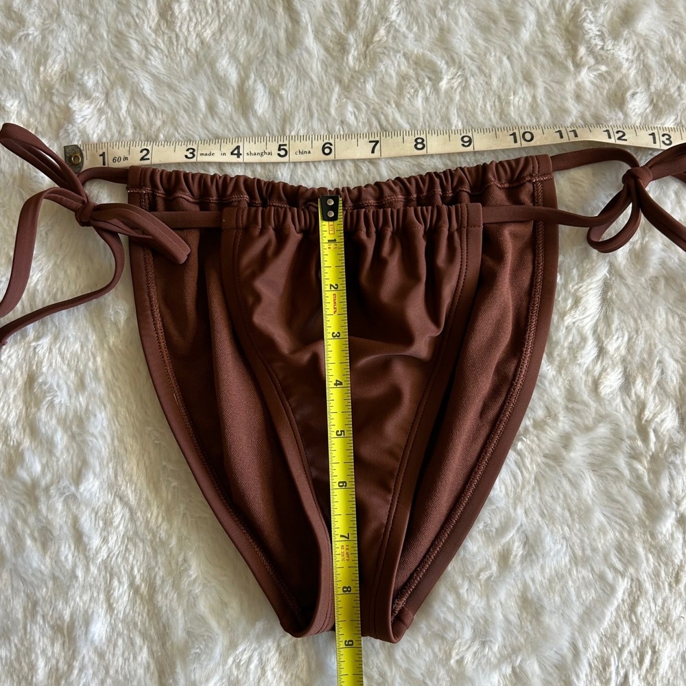 Wild Fable Brown Seashell Side Tie Cheeky Bikini Bottoms Swimsuit XS Boho Surf - Picture 4 of 5